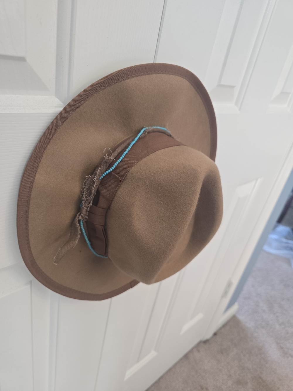 Shyanne Western Cowboy Hat Brown Wool Felt Turquoise Beaded Women’s One Size